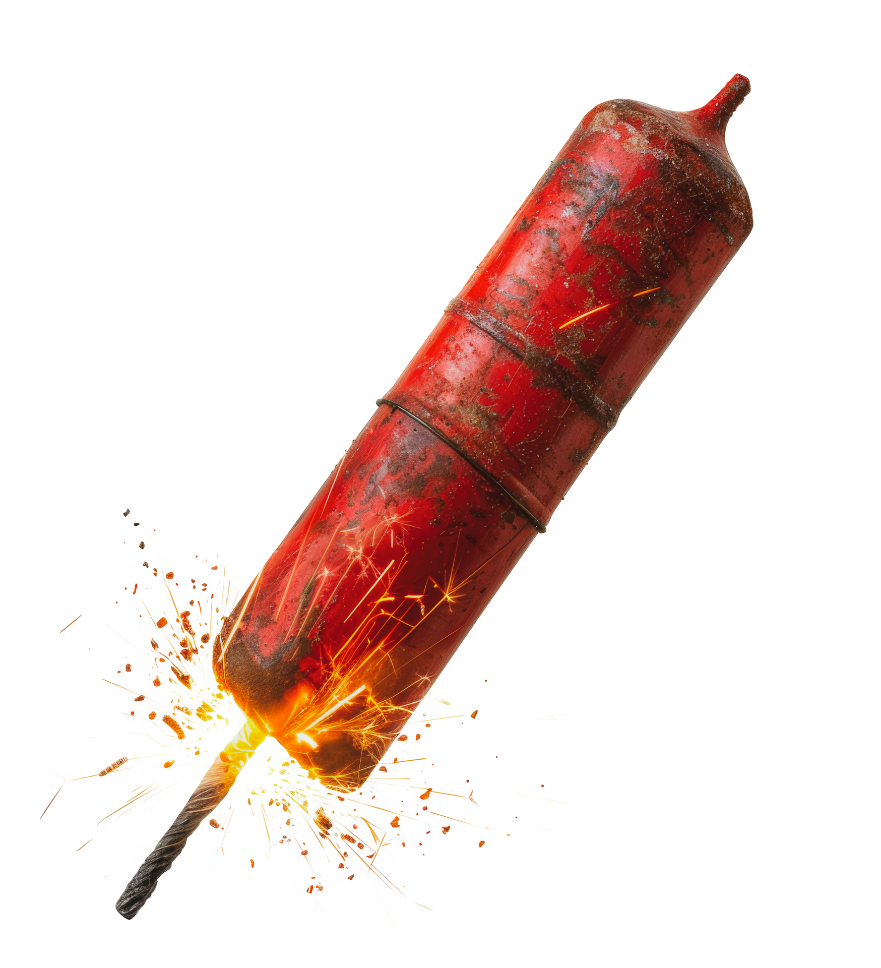 Exploding red flare with dynamic sparks, cut out stock .. 45912805 PNG