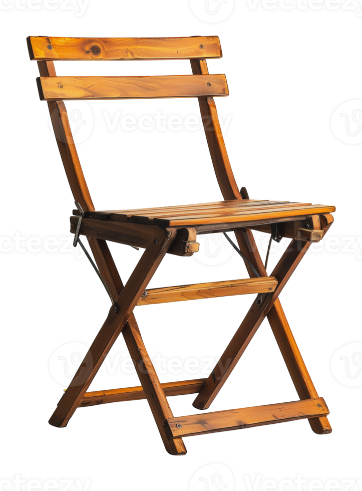 Vintage wooden chair folded, cut out - stock .. png