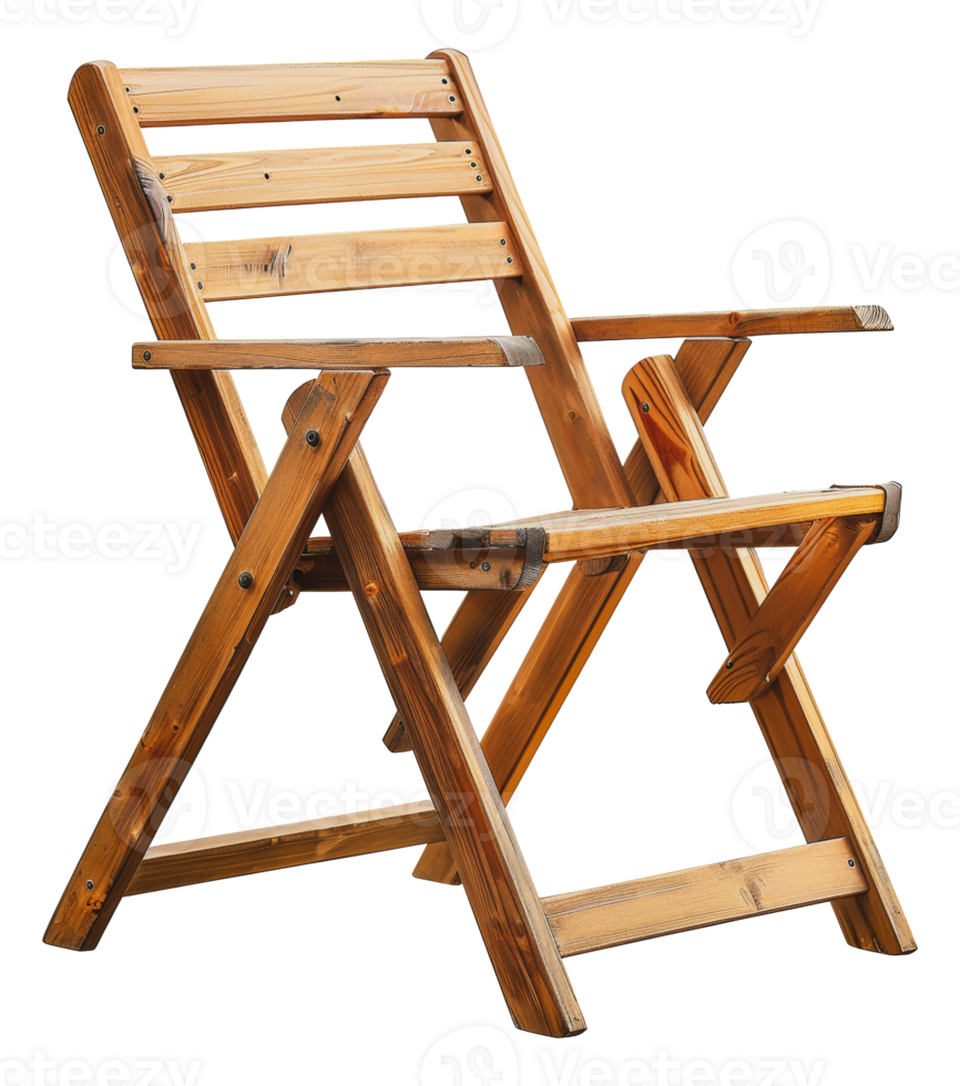 Vintage wooden chair folded, cut out - stock .. png