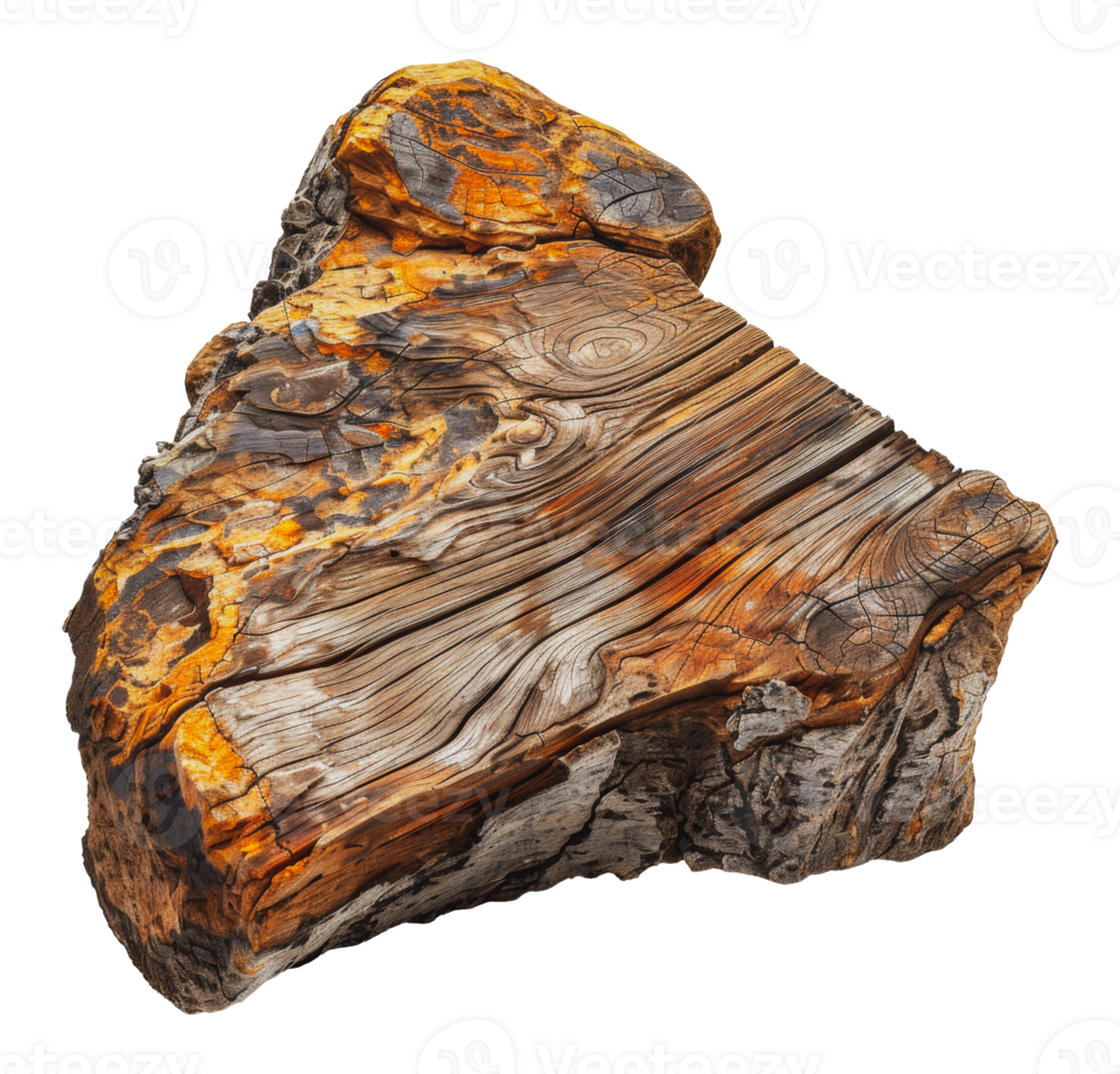 Cross-section of a tree trunk showing growth rings, cut out - stock .. png