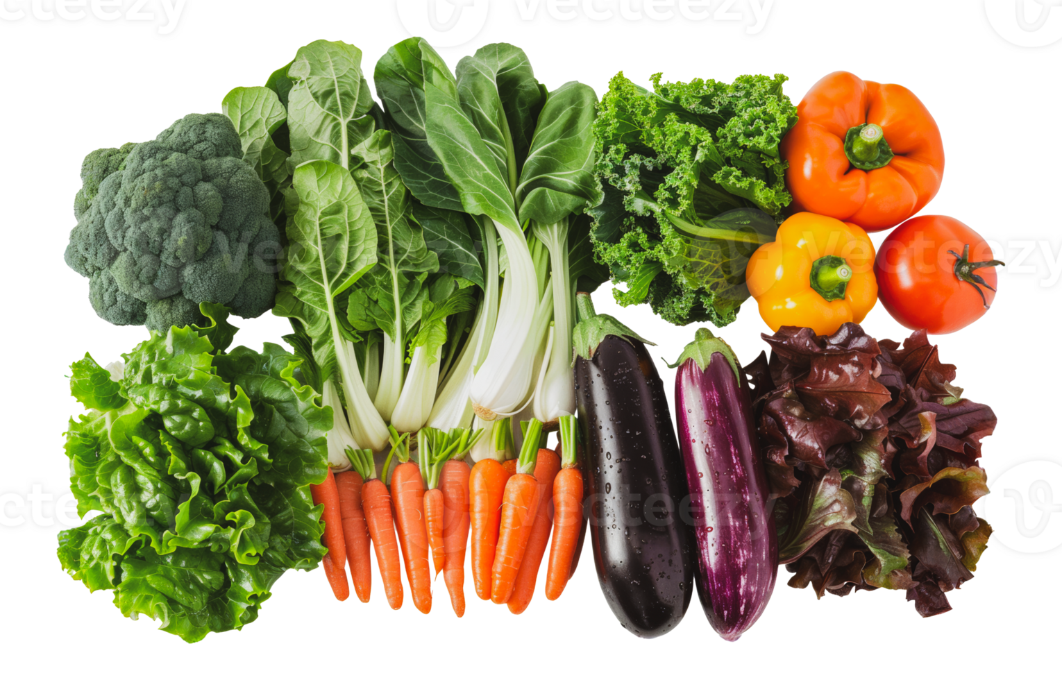 Mixed fresh vegetables assortment, cut out - stock .. png