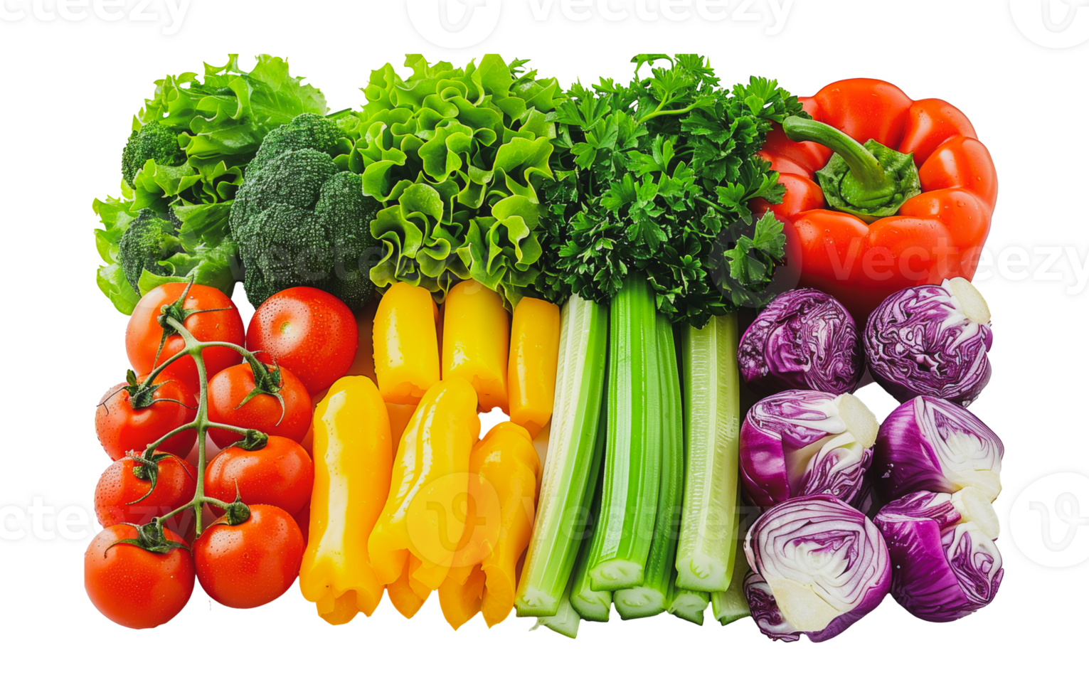Assorted fresh vegetables, cut out - stock .. png