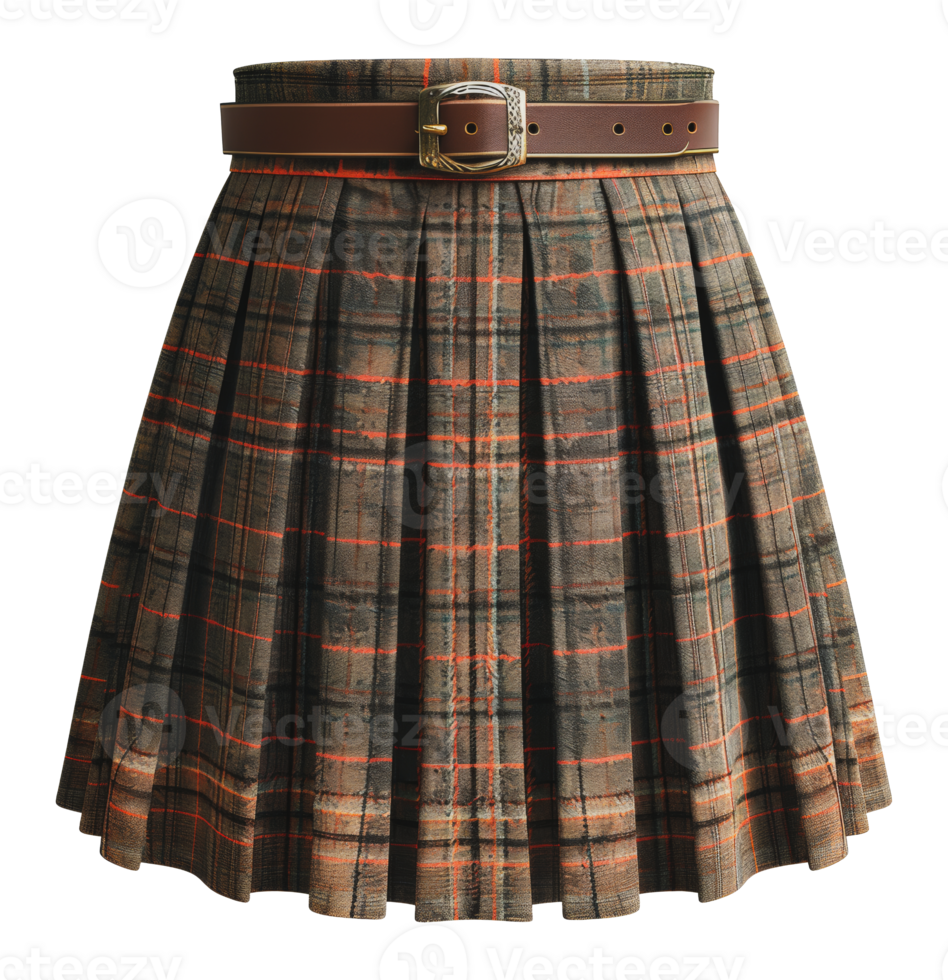 Grey wool pleated skirt, cut out - stock .. png