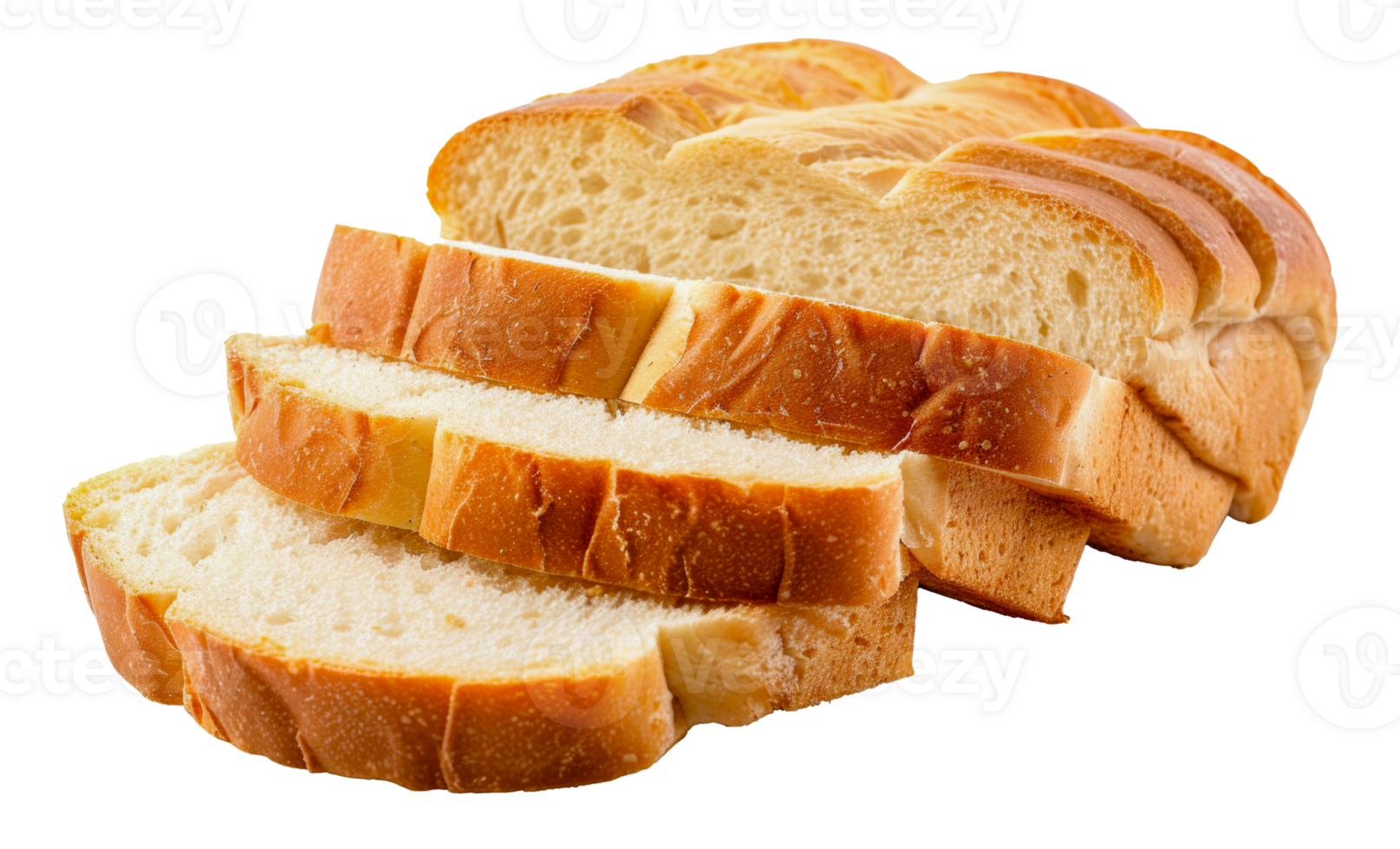 Stack of sliced white bread, cut out - stock . png