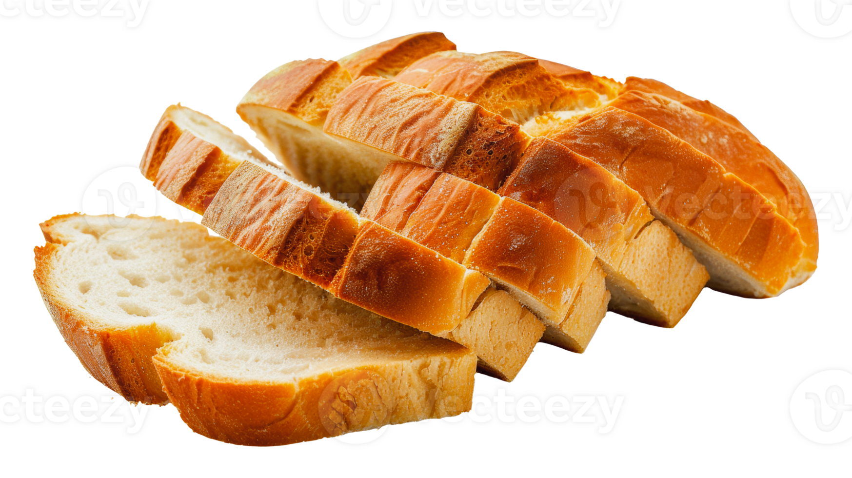 Stack of sliced white bread, cut out - stock . png