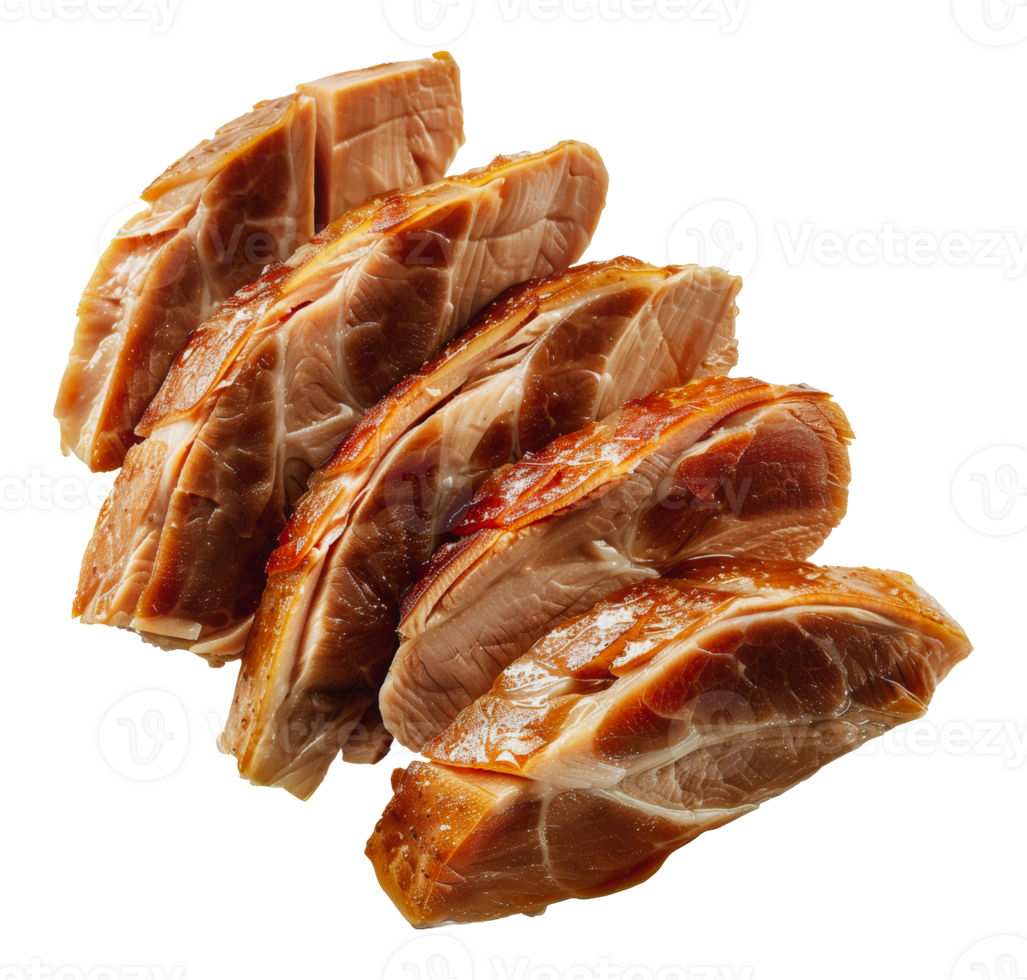 Sliced roasted turkey breast, cut out - stock . png