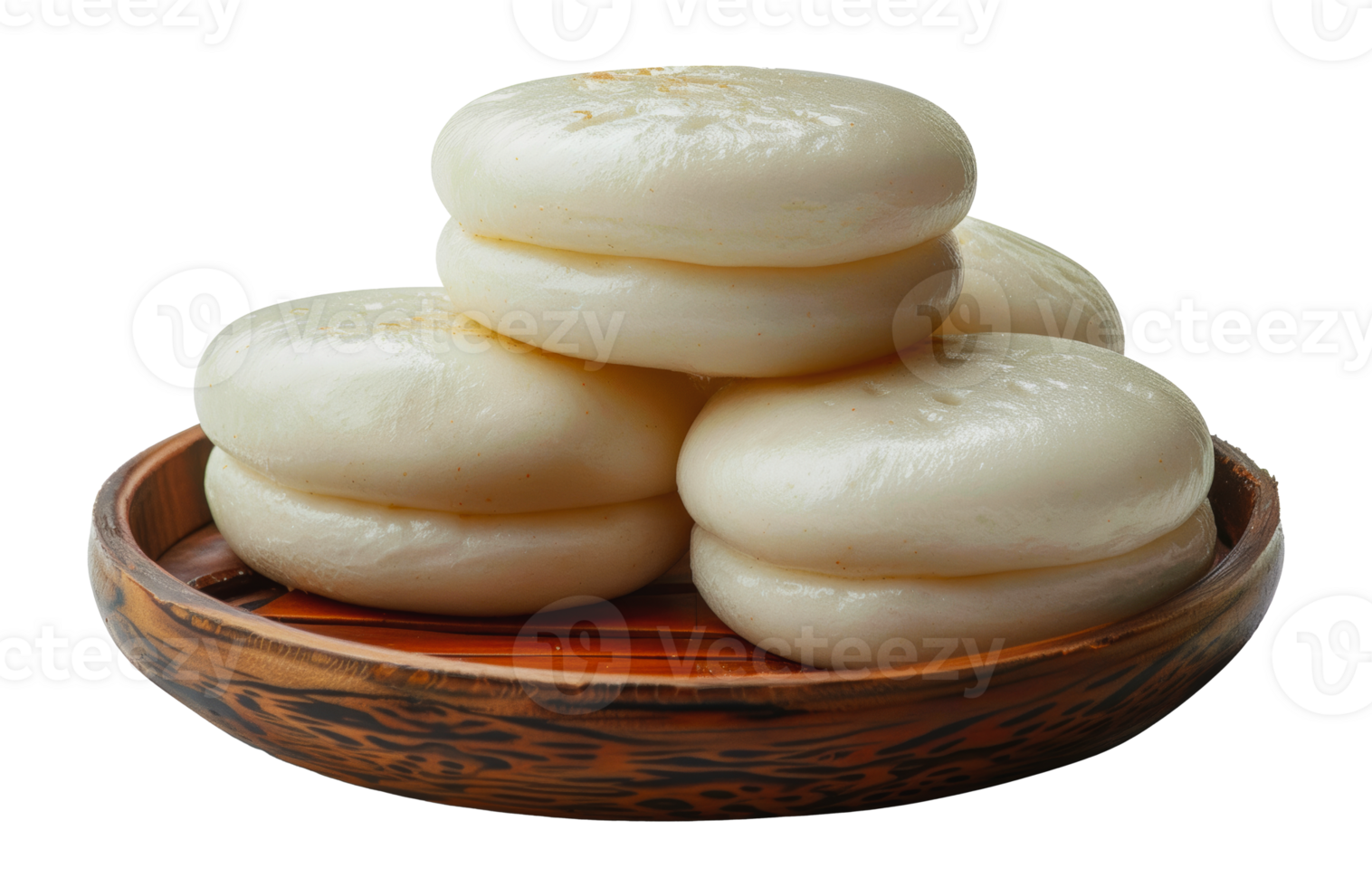 Steamed buns in bamboo steamer, cut out - stock . png