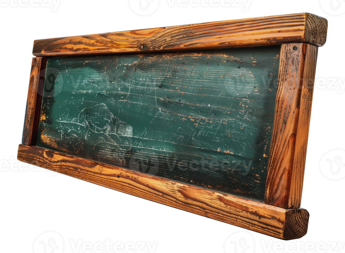 Rustic wooden chalkboard frame, cut out - stock . png