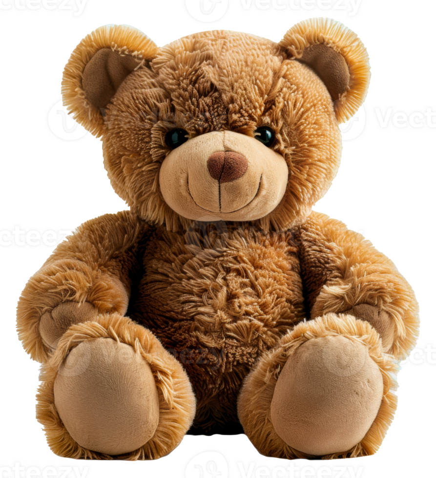 Adorable brown teddy bear plush, cut out - stock . png