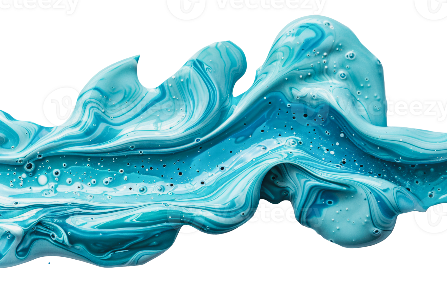 Vibrant blue paint smear close, cut out - stock . png