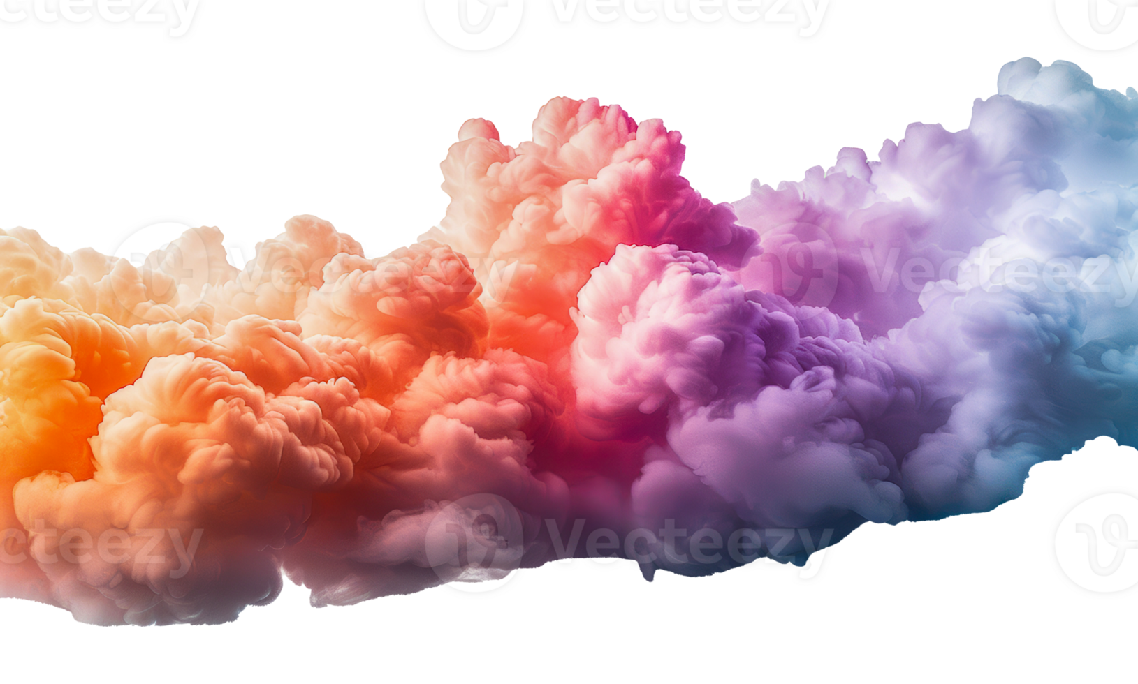 Soft pastel ink clouds merging, cut out - stock . png