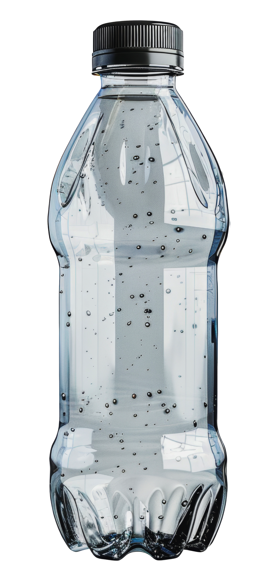 Transparent plastic water bottle, cut out stock . 45913465 PNG