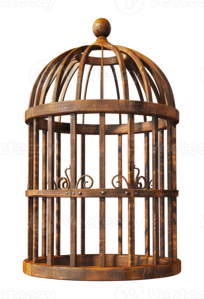 Rusty vintage birdcage, cut out - stock . png