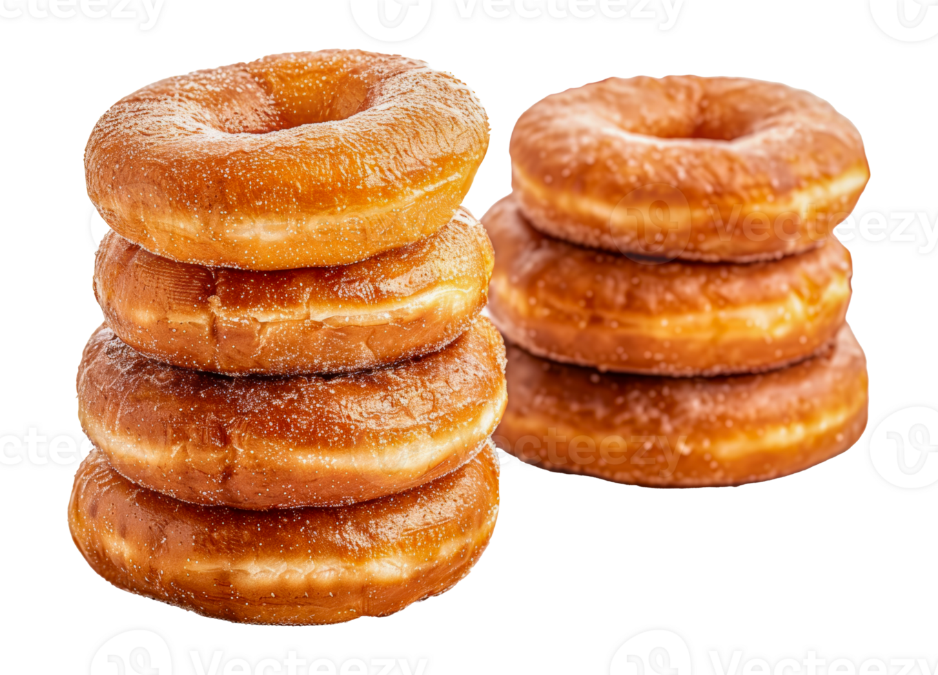Sugary cinnamon donuts stack, cut out - stock . png