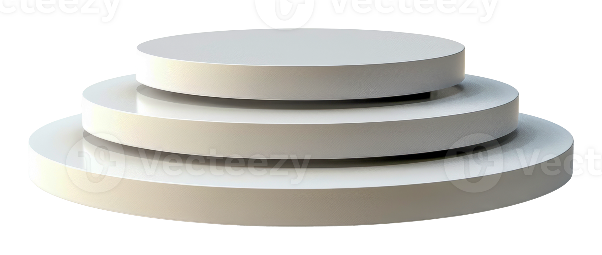 Minimalist white tiered platforms, cut out - stock . png