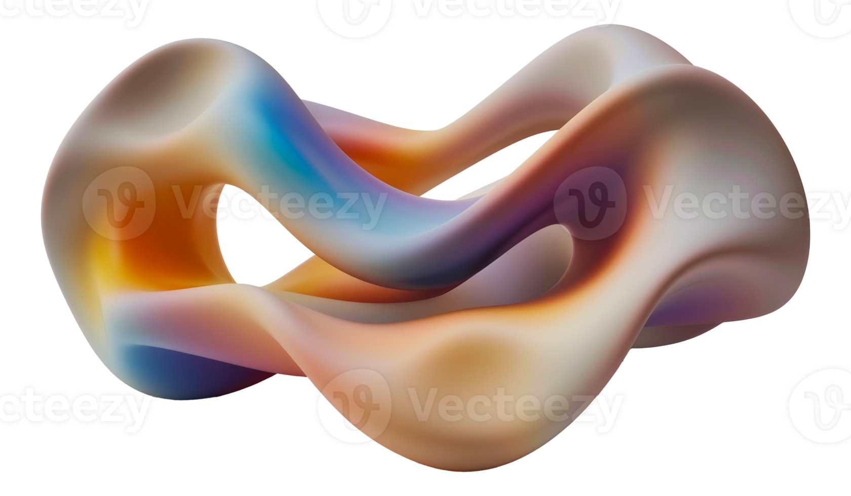 Smooth abstract shape with warm gradient, cut out - stock . png