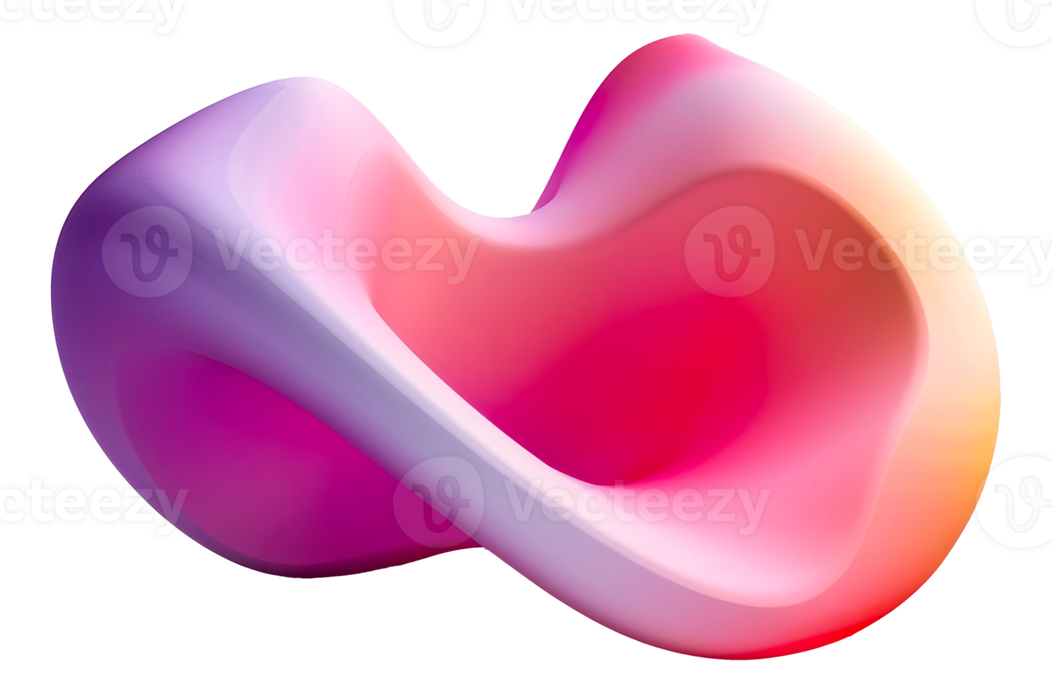 Fluid shape with warm and cool color blend, cut out - stock . png