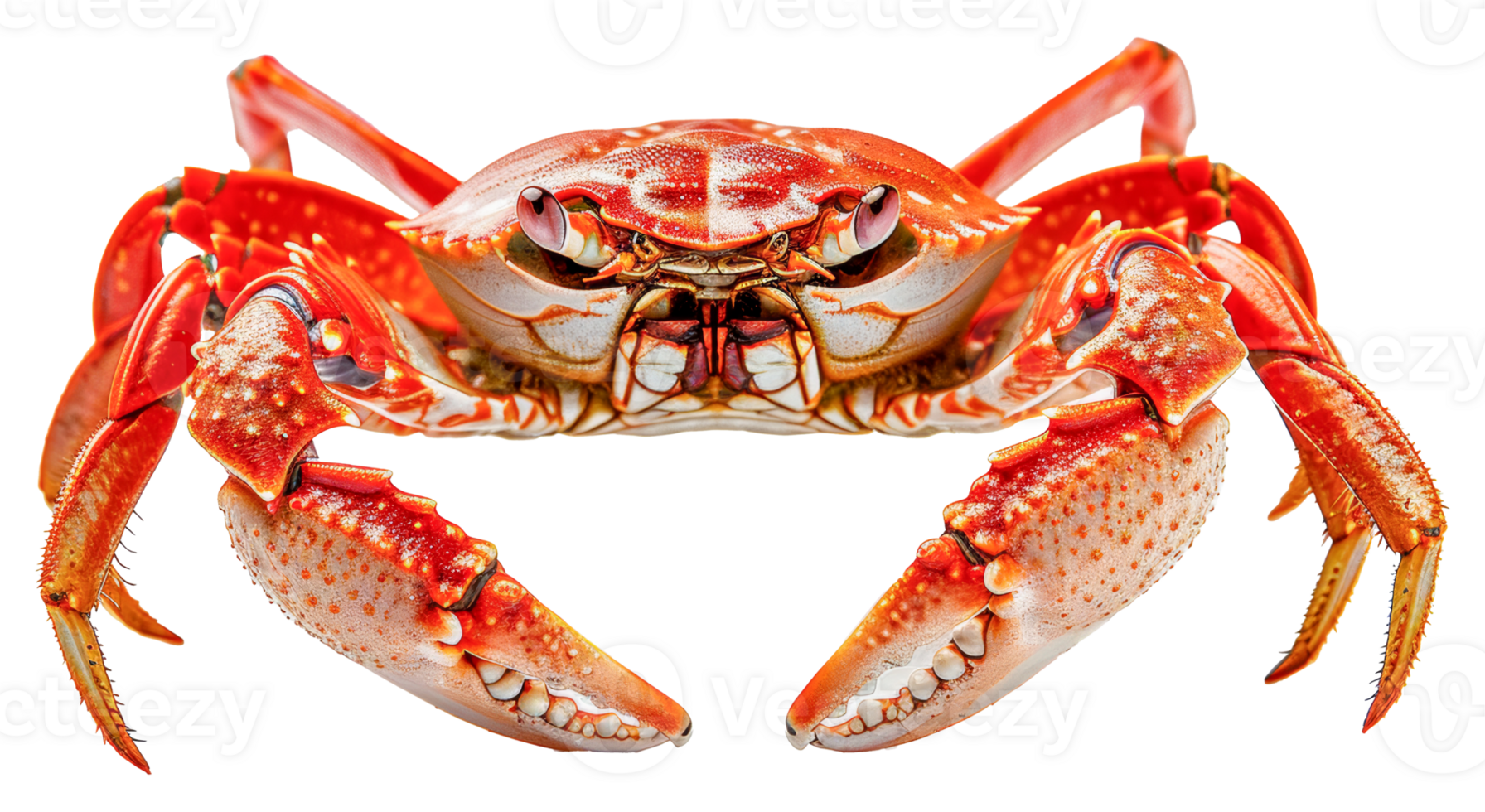 Colorful reef crab with detailed textures, cut out - stock . png