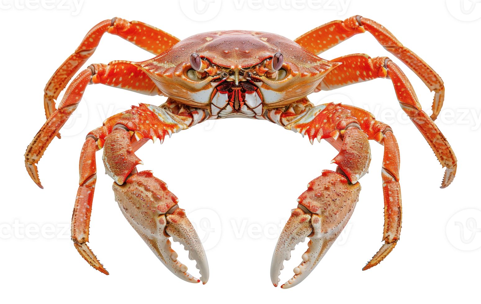 Colorful reef crab with detailed textures, cut out - stock . png
