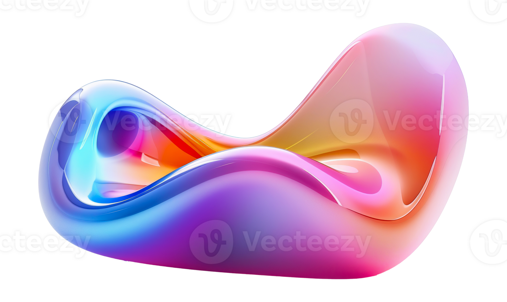 Fluid pastel wave with soft gradients, cut out - stock . png