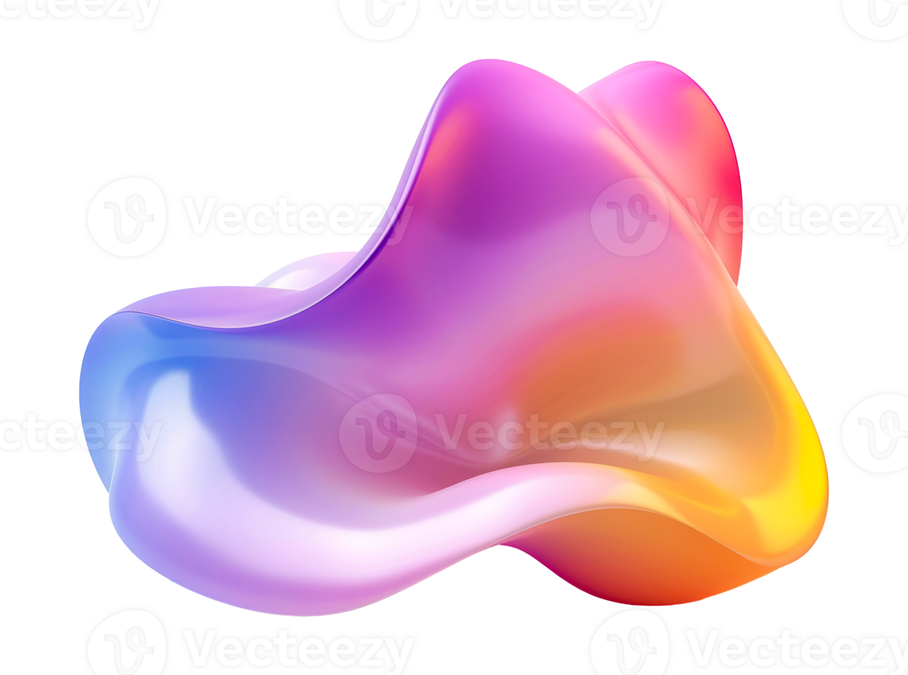 Pink and purple abstract 3d wave design, cut out - stock . png