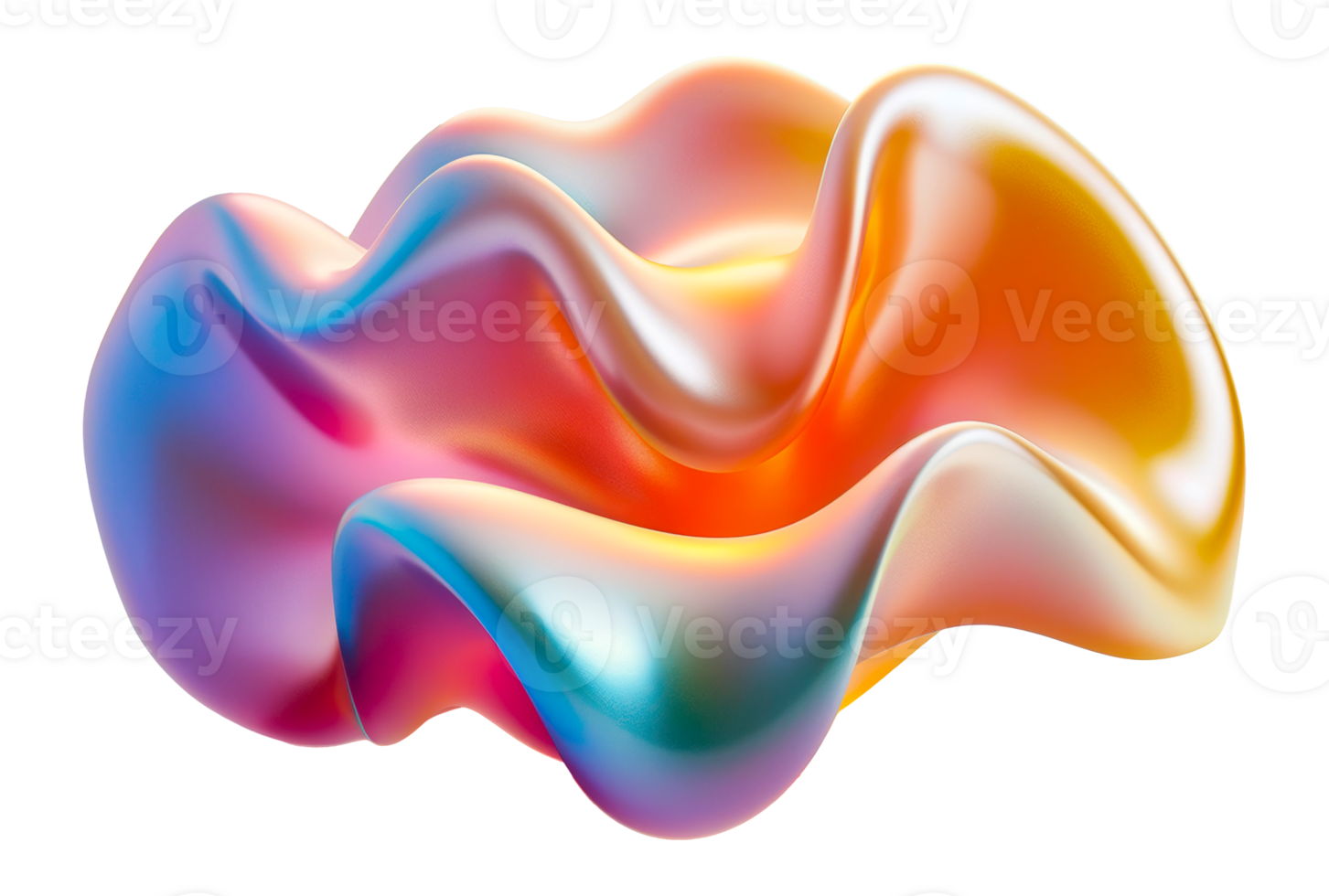 Fluid shape with warm and cool color blend, cut out - stock . png