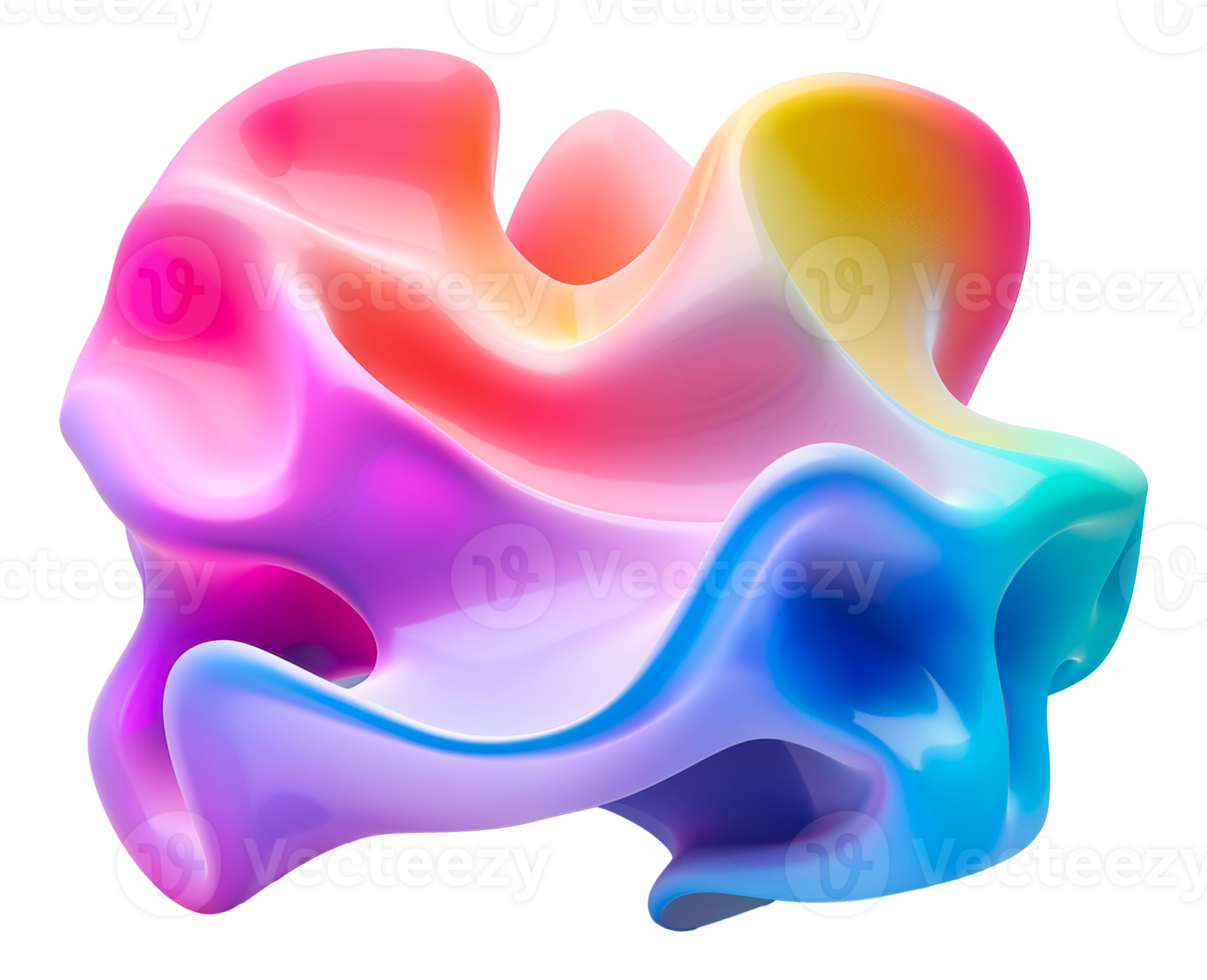 Wavy abstract landscape in pastel pink and blue, cut out - stock . png