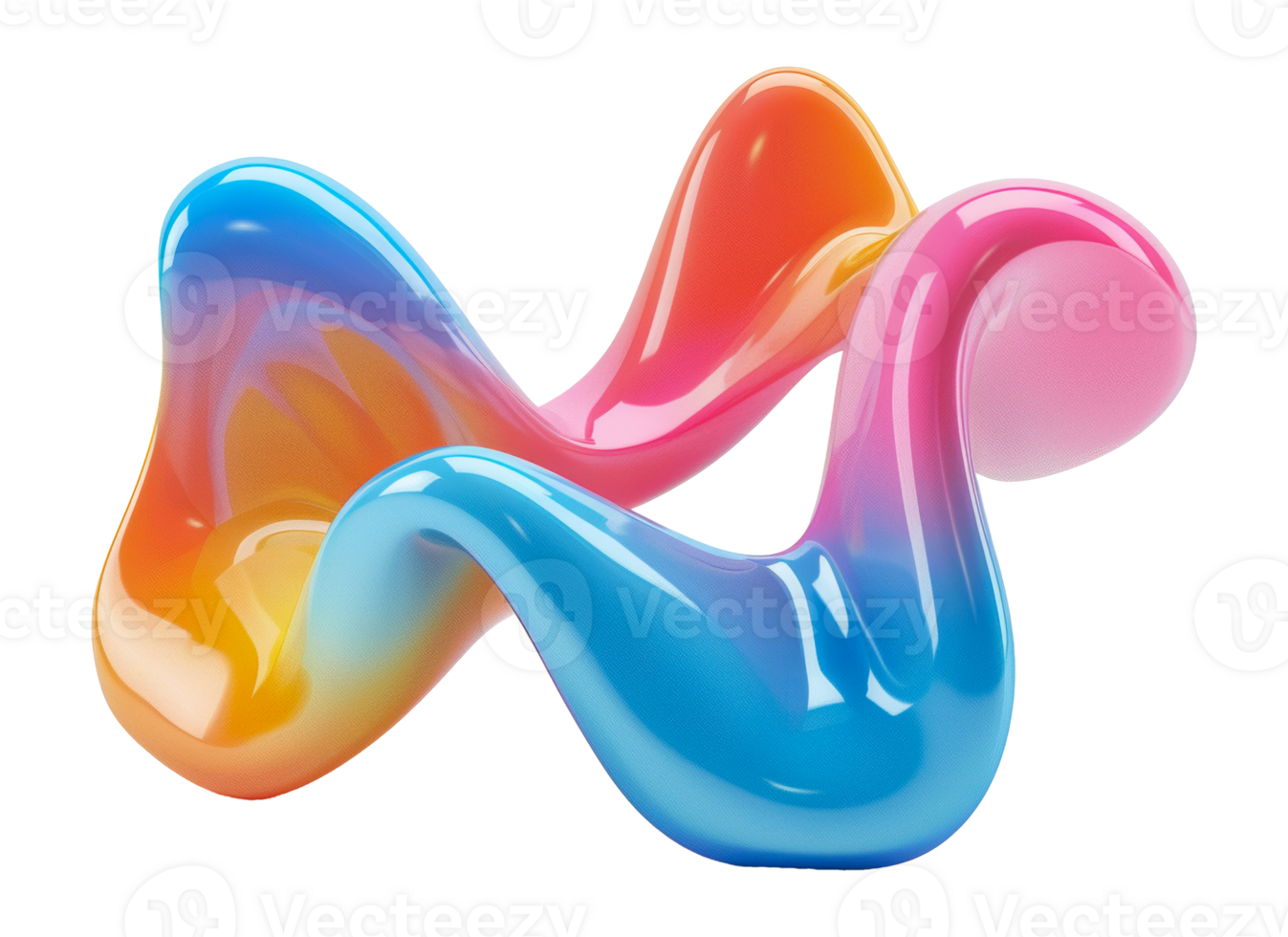 Dynamic abstract shapes in playful colors, cut out - stock . png