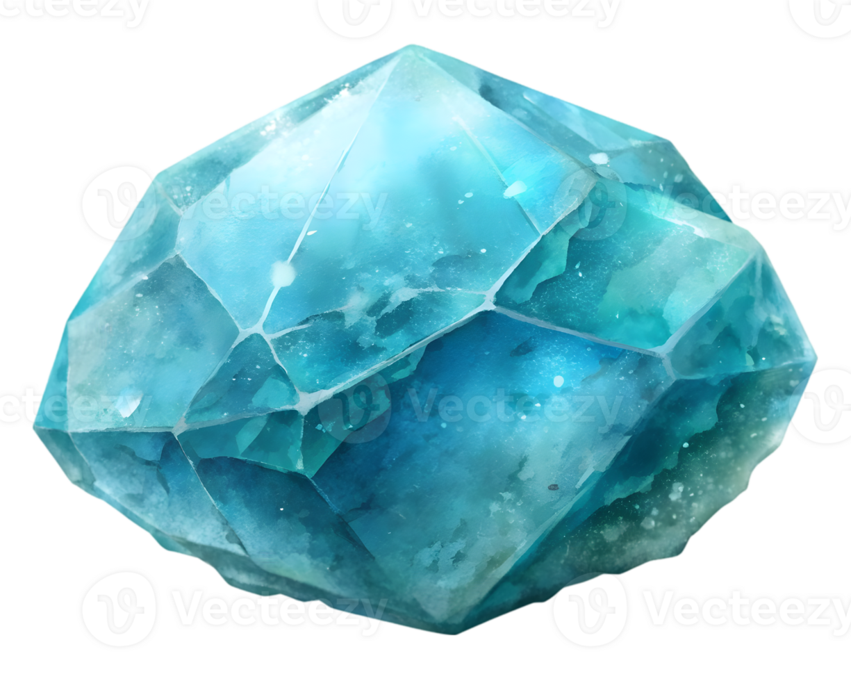 Aquamarine Gemstone Grain Illustration Isolated on Transparent Background png