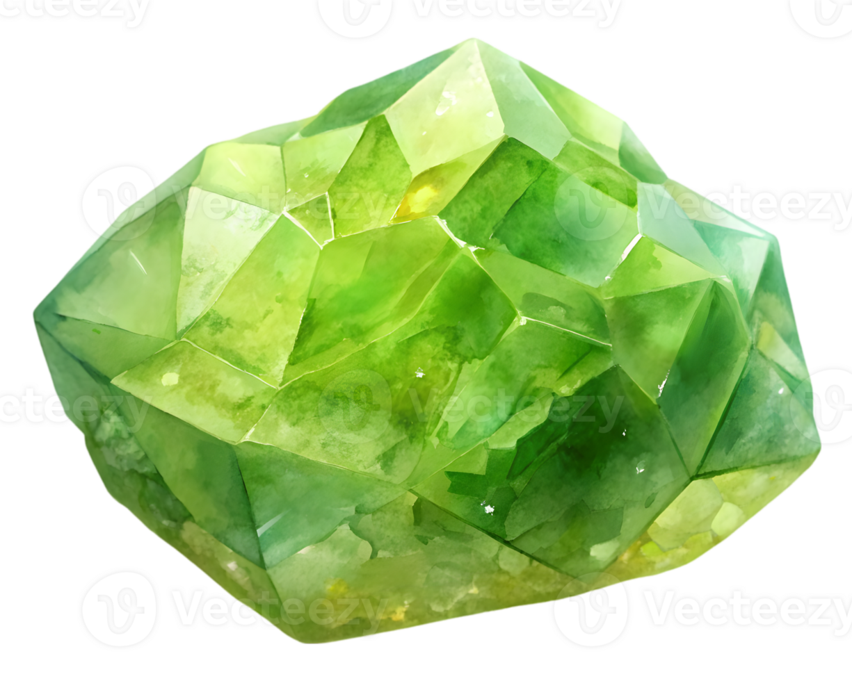 Peridot Gemstone Grain Illustration Isolated on Transparent Background png