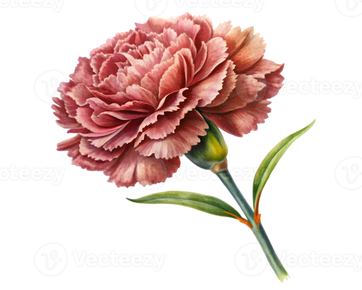 Carnation Flower Grain Illustration Isolated on White Background png