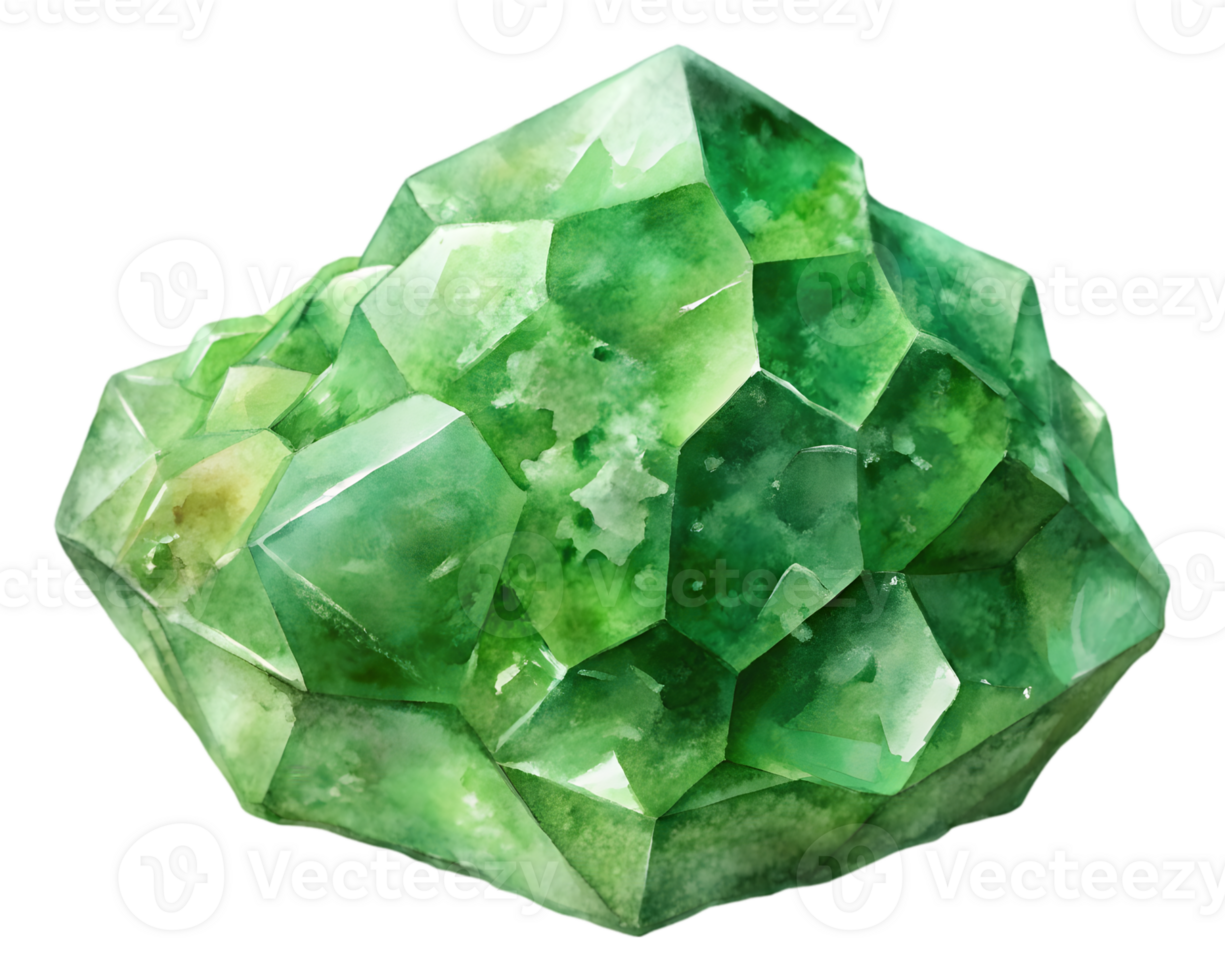 Diopside Gemstone Grain Illustration Isolated on Transparent Background png