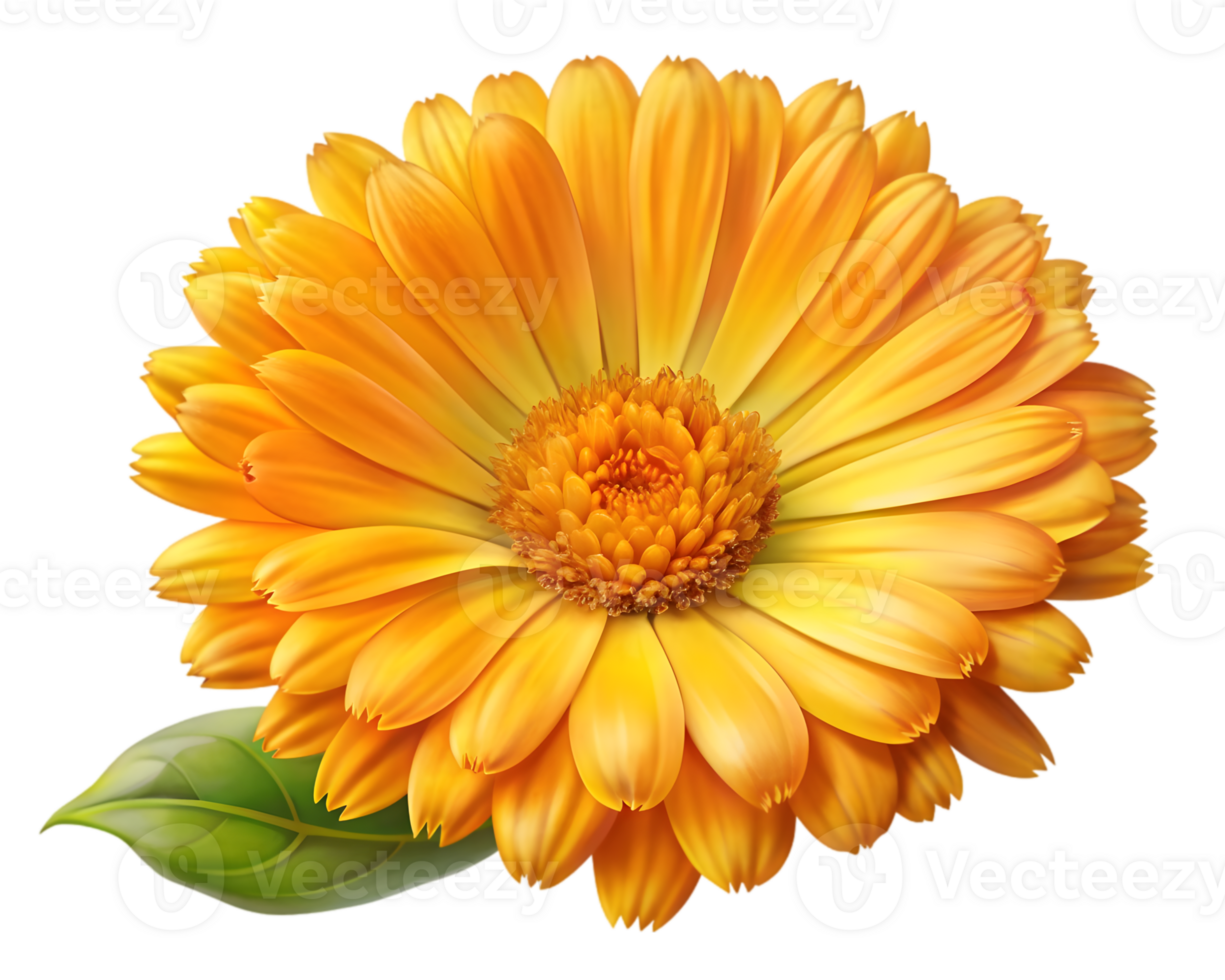Calendula Flower Grain Illustration Isolated on White Background png