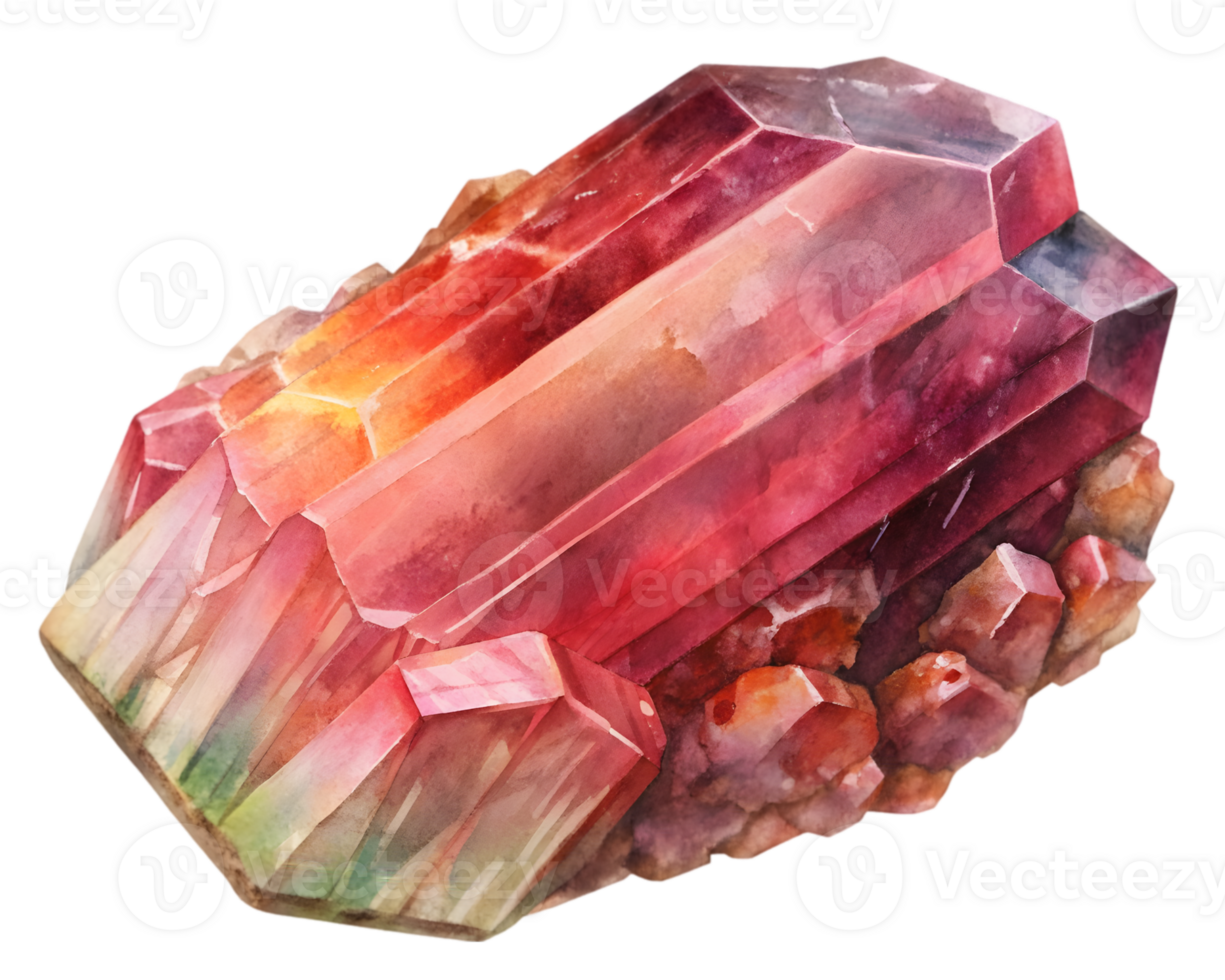 Tourmaline Gemstone Grain Illustration Isolated on Transparent Background png