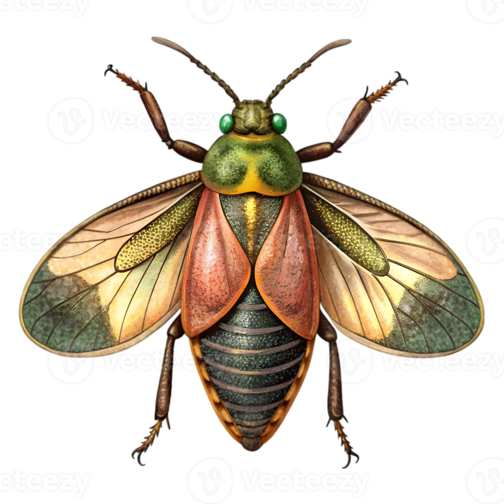 Bark Beetle Vintage Illustration Isolated on Transparent Background png