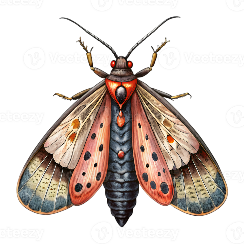 Lanternfly Vintage Illustration Isolated on Transparent Background png