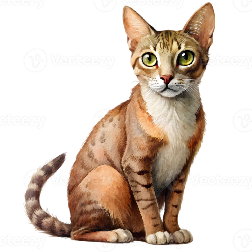 Cat Vintage Illustration Isolated on Transparent Background png
