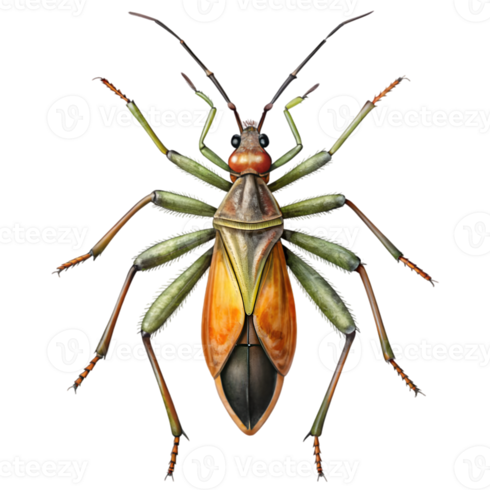 Assassin Bug Vintage Illustration Isolated on Transparent Background png