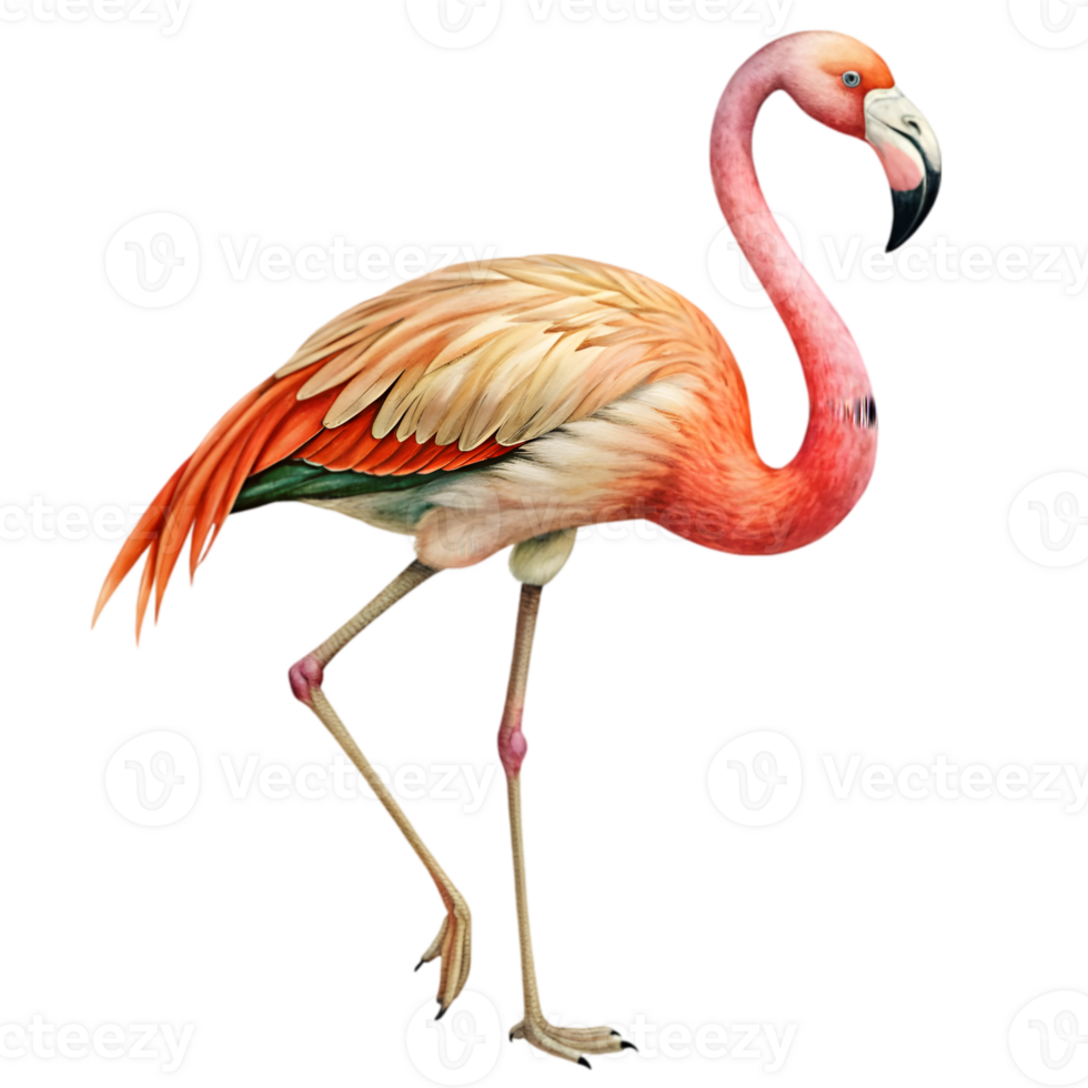 Flamingo Vintage Illustration Isolated on Transparent Background png