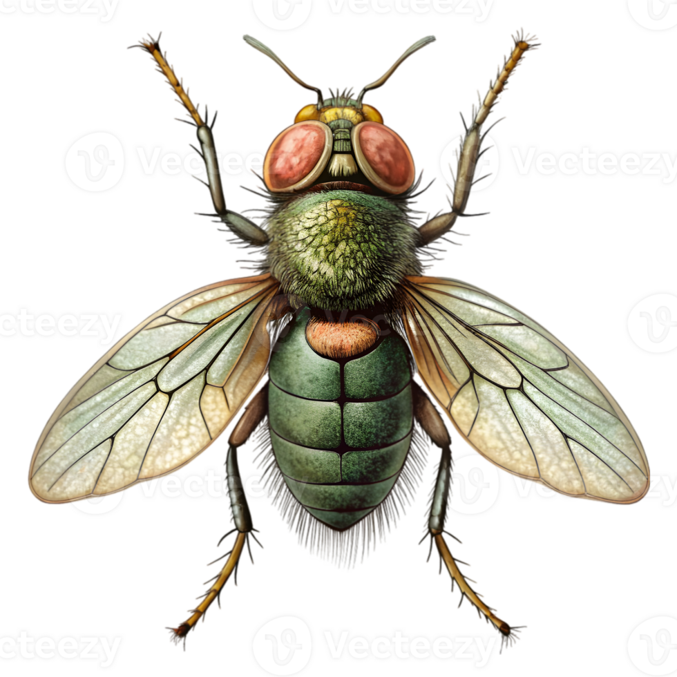 mouche ancien illustration isolé sur transparent Contexte png