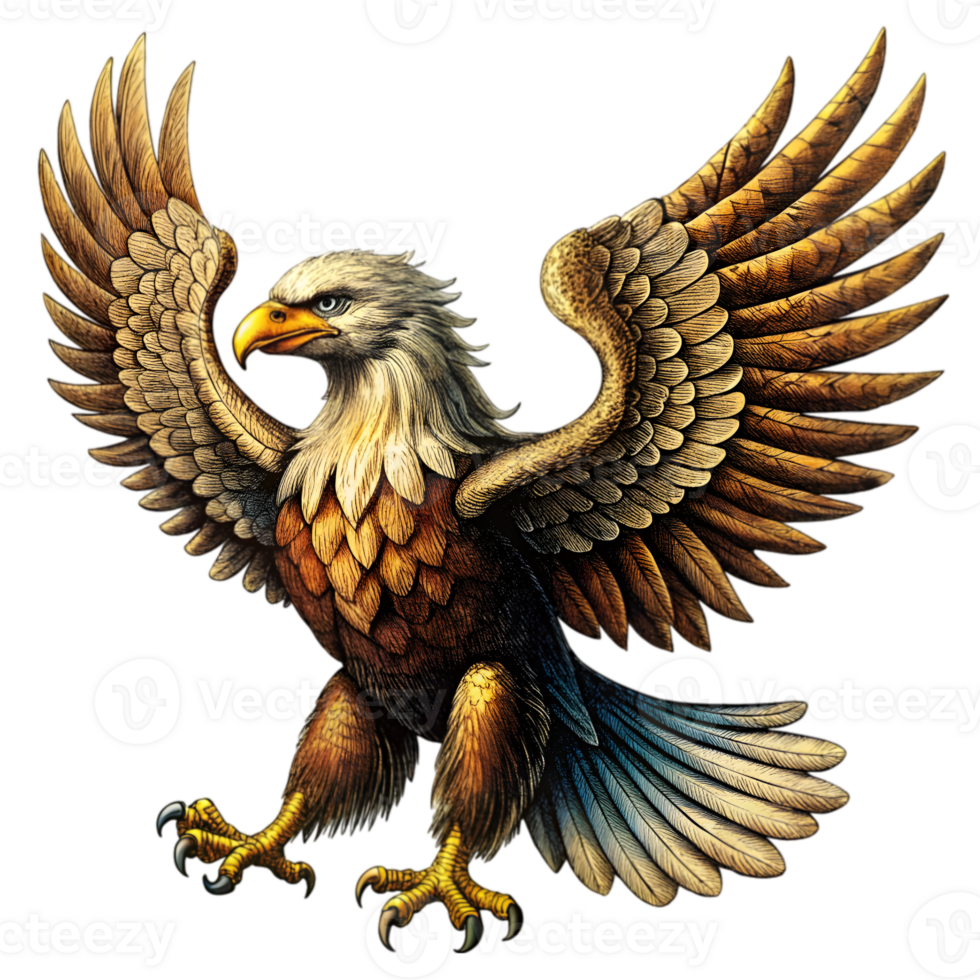 Eagle Vintage Illustration Isolated on Transparent Background png