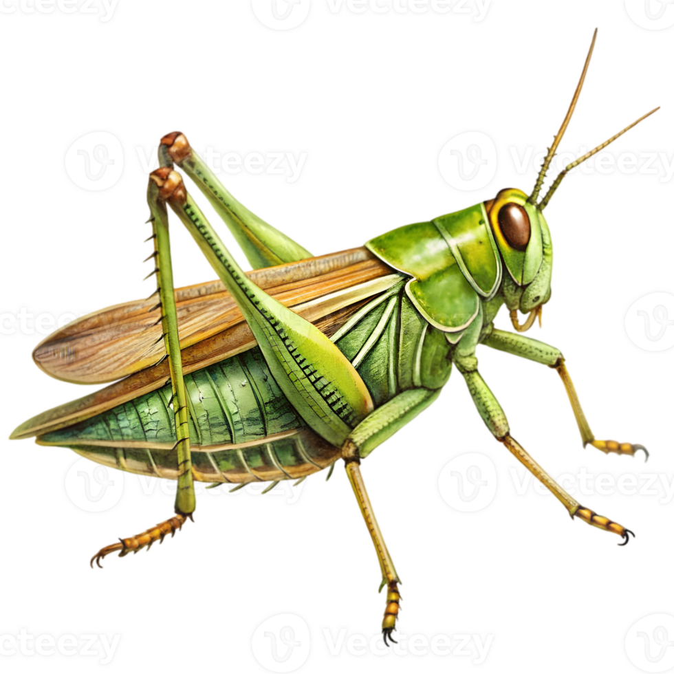 Grasshopper Vintage Illustration Isolated on Transparent Background png