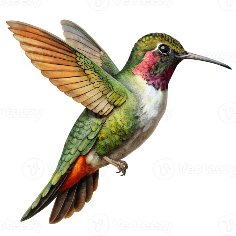 Hummingbird Vintage Illustration Isolated on Transparent Background png