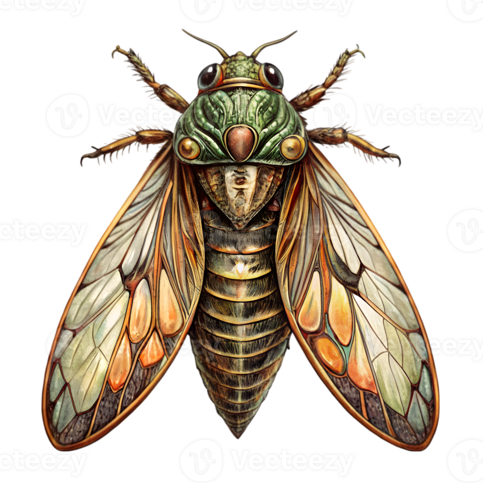 Cicada Vintage Illustration Isolated on Transparent Background png