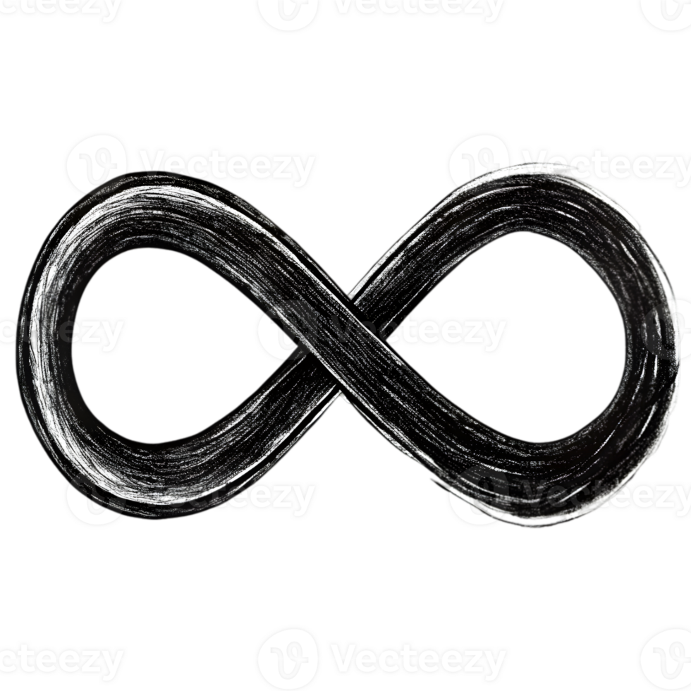Hand-Drawn Grunge Scribble Infinity Symbol - Black Marker Isolated on Transparent Background png