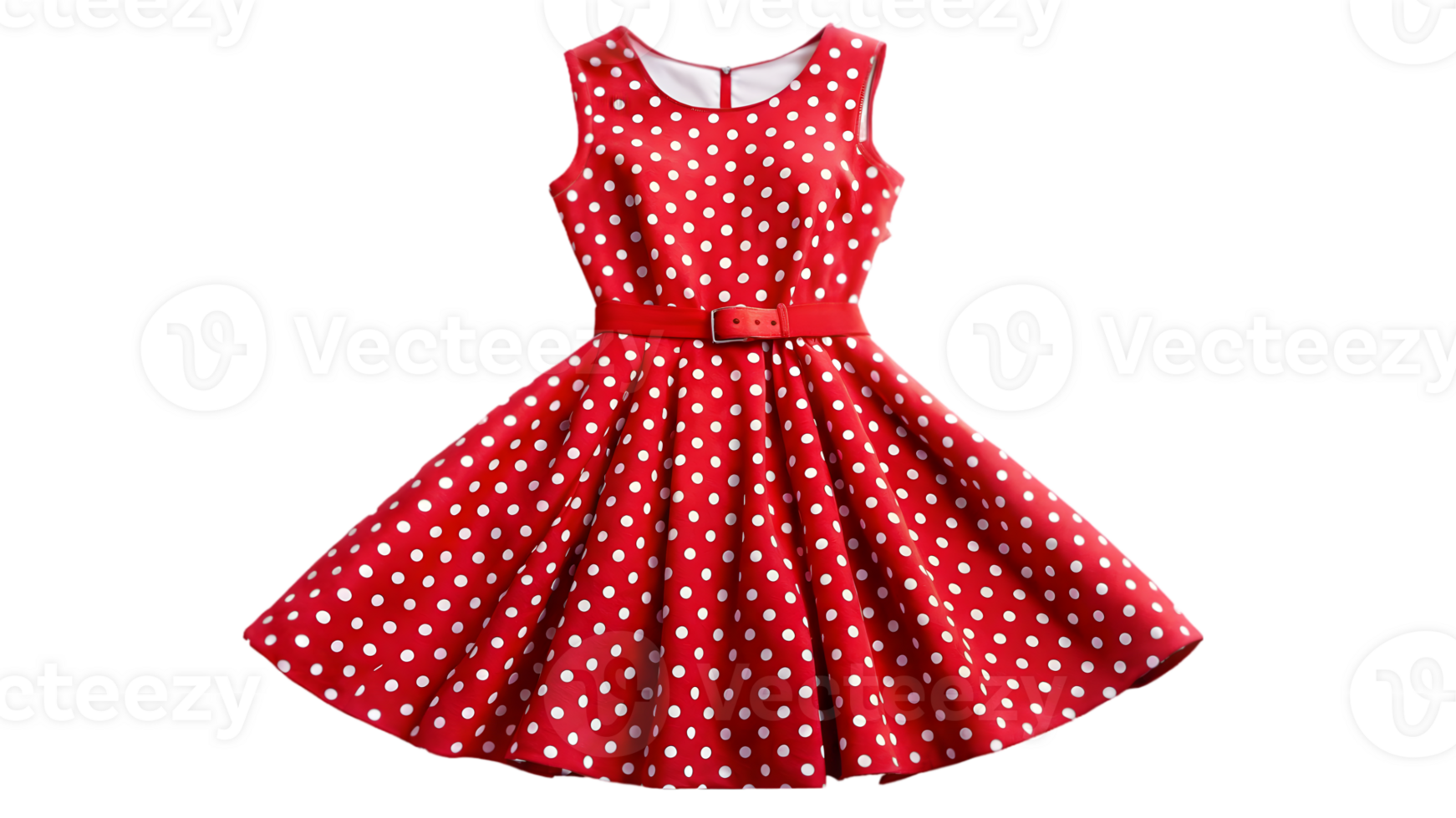 Red Dress with White Polka Dots Isolated on Transparent Background 45914040 PNG