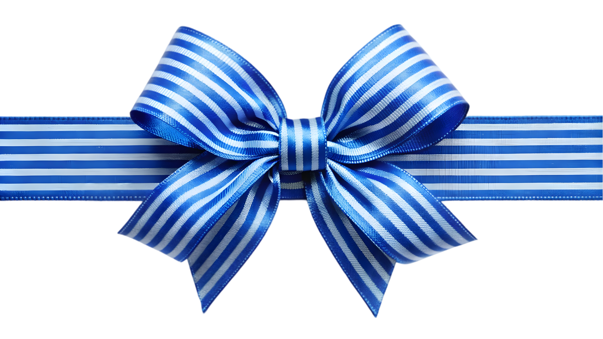 Blue Striped Ribbon and Bow - Transparent Background 45914077 PNG