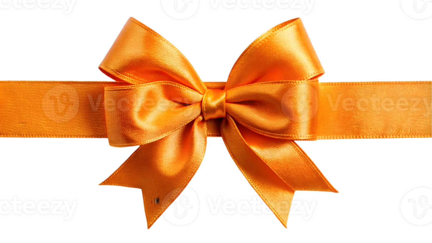 Orange Grosgrain Ribbon and Bow - Transparent Background png
