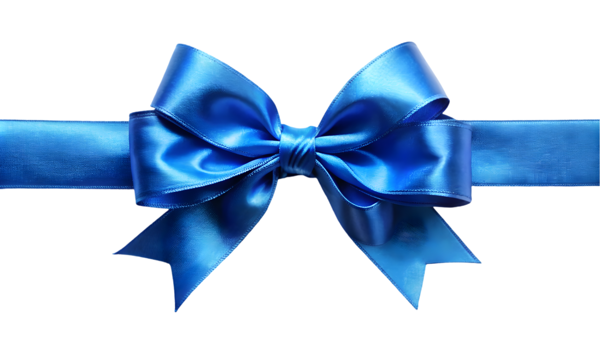 Blue Satin Ribbon and Bow - Transparent Background 45914134 PNG