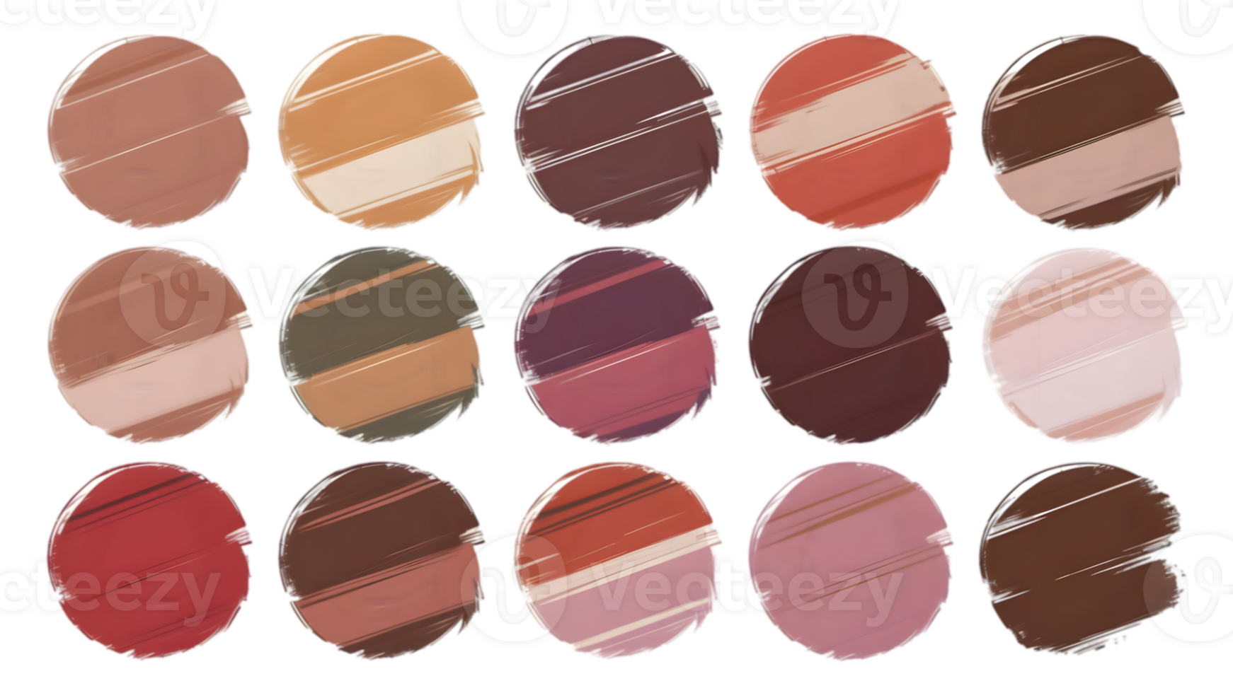 Collection of Brushstroke Swatch Makeup Paint Strokes - Transparent Background png